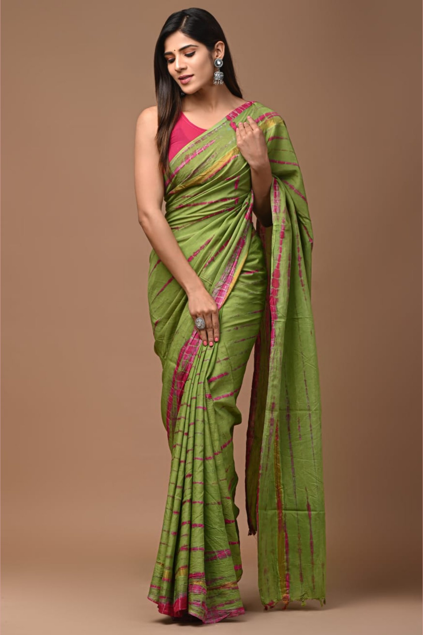 Elegant Hand Block Kota Doria Sarees Design 4