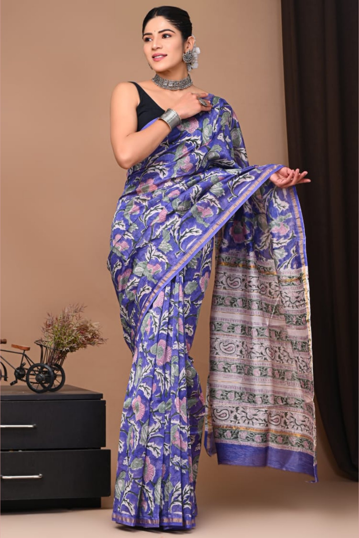 Elegant Hand Block Hand Block Printed Fabric Design 4