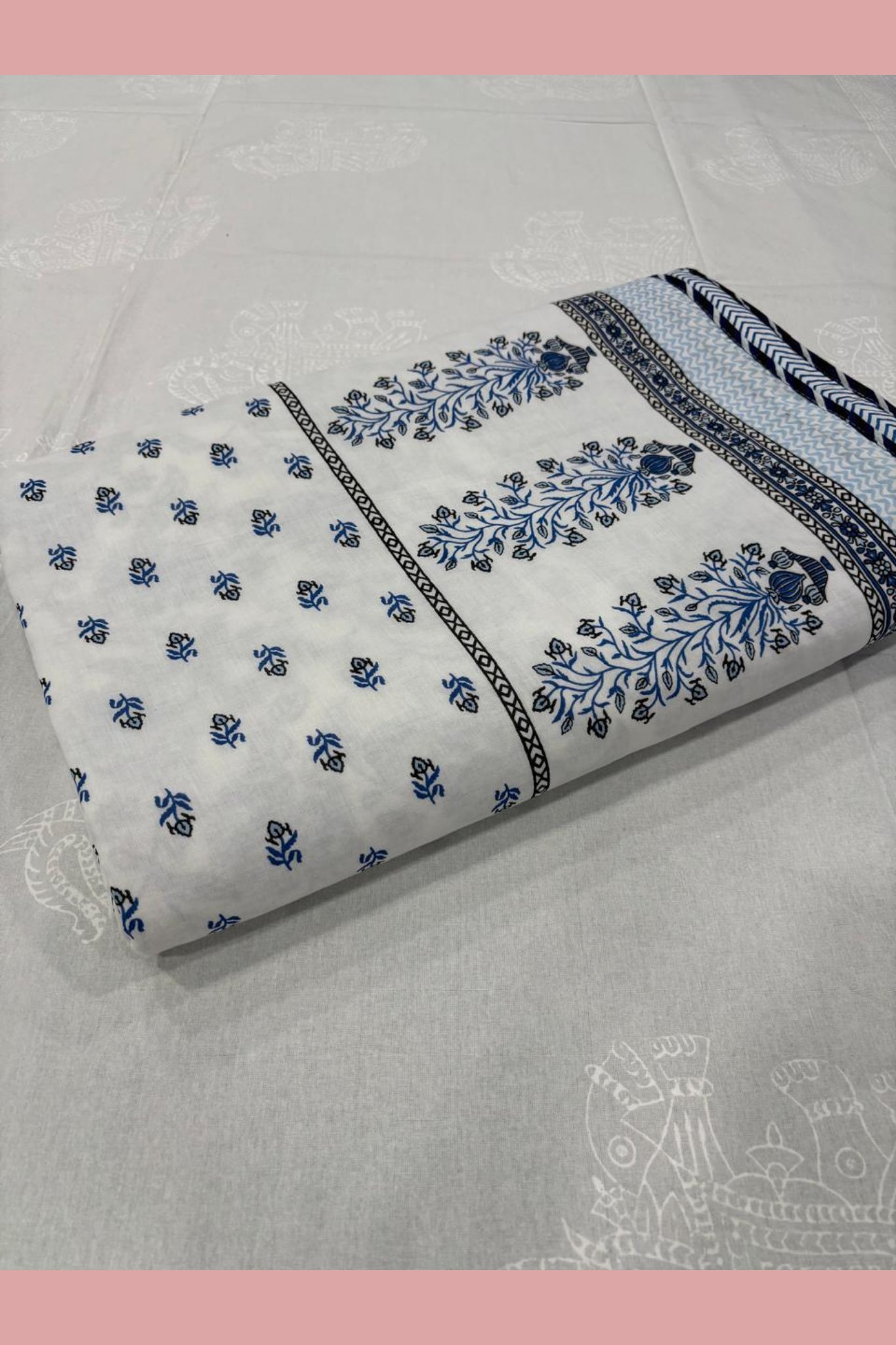 Elegant Hand Block Ajrakh Modal Silk Saree Design 4