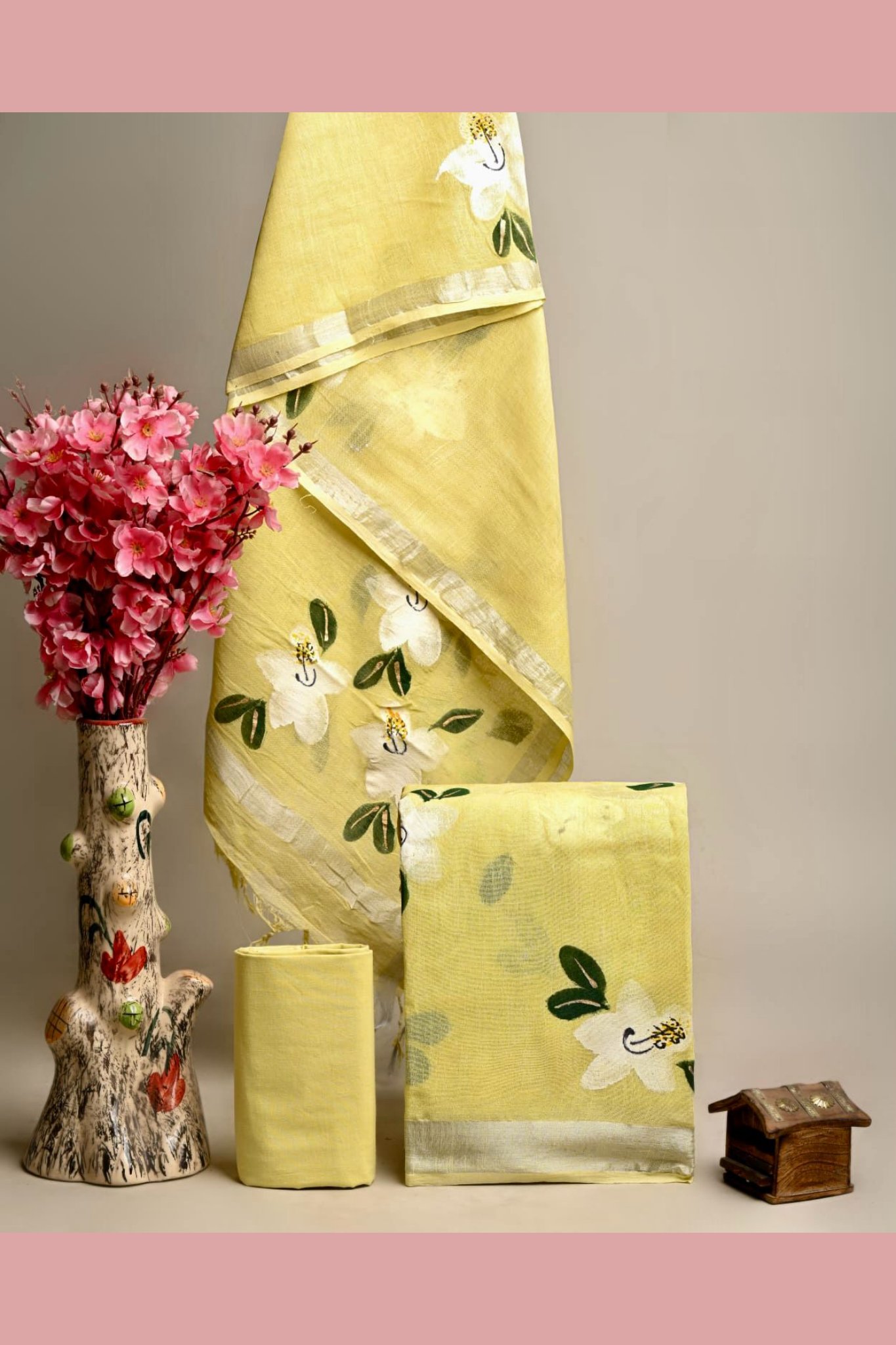 Traditional Hand Block Maheshwari Silk Sarees Design 3